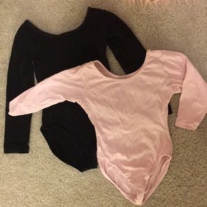 Dance leotards. Long sleeve pink and Black